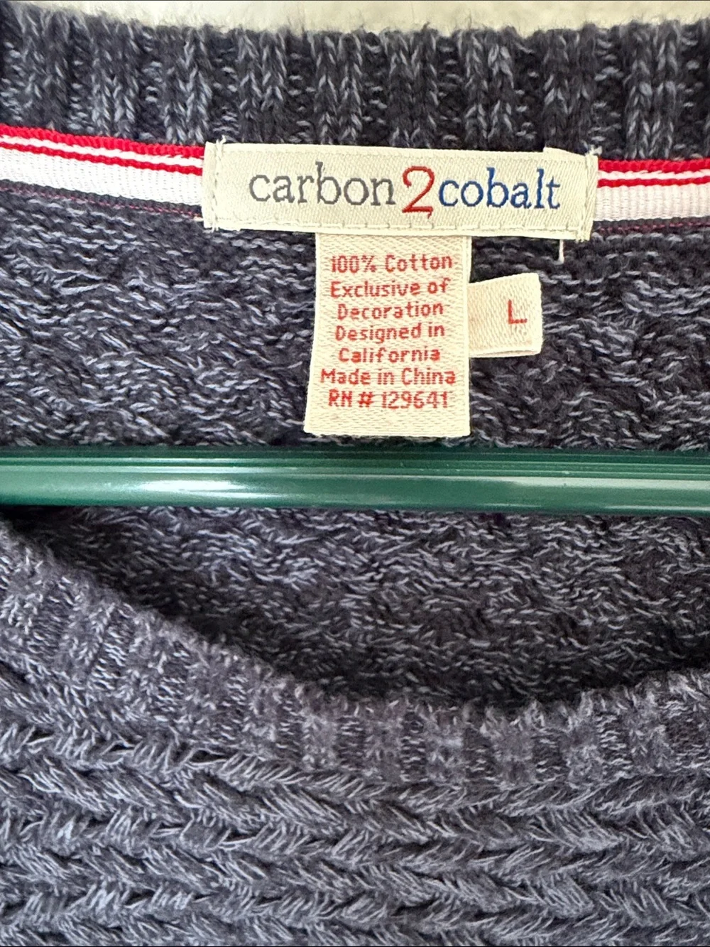 Carbon 2 Cobalt Heavy Knit Crewneck Sweater